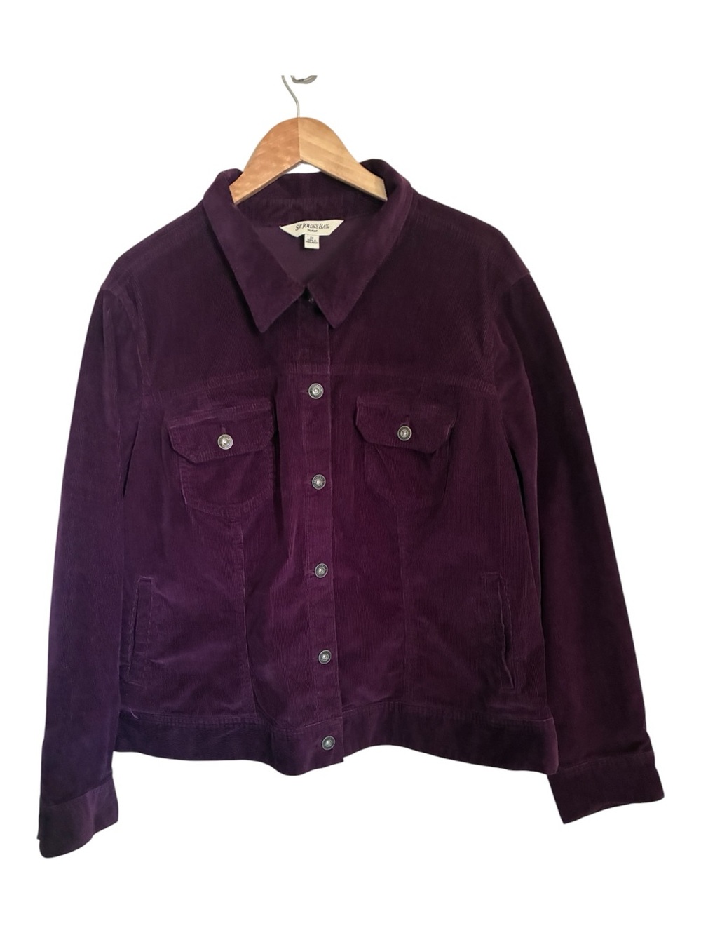 Dark Autumn Fall Cabincore Corduroy Jacket Deep Plum Purple Burgundy Sz 2X